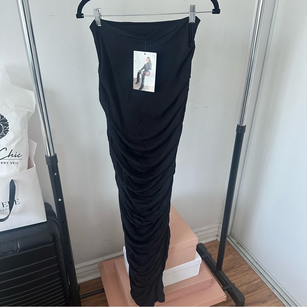 Naked Wardrobe Black Ruched Skirt